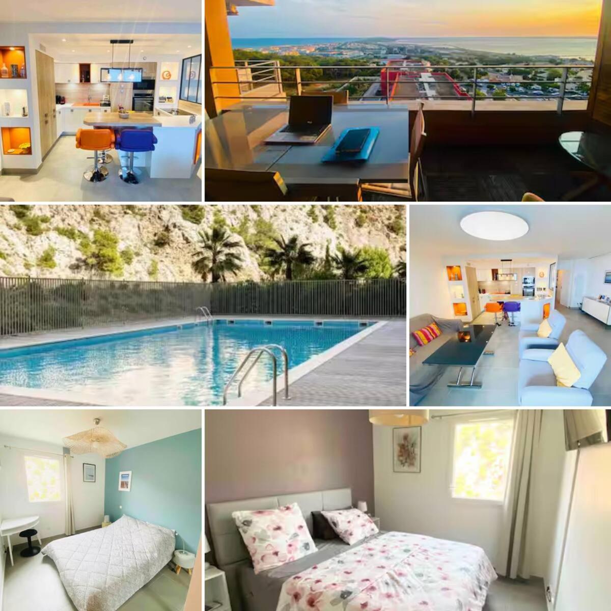 Luxueux T3 Piscine Et Vue Somptueuse Apartman Sète Kültér fotó